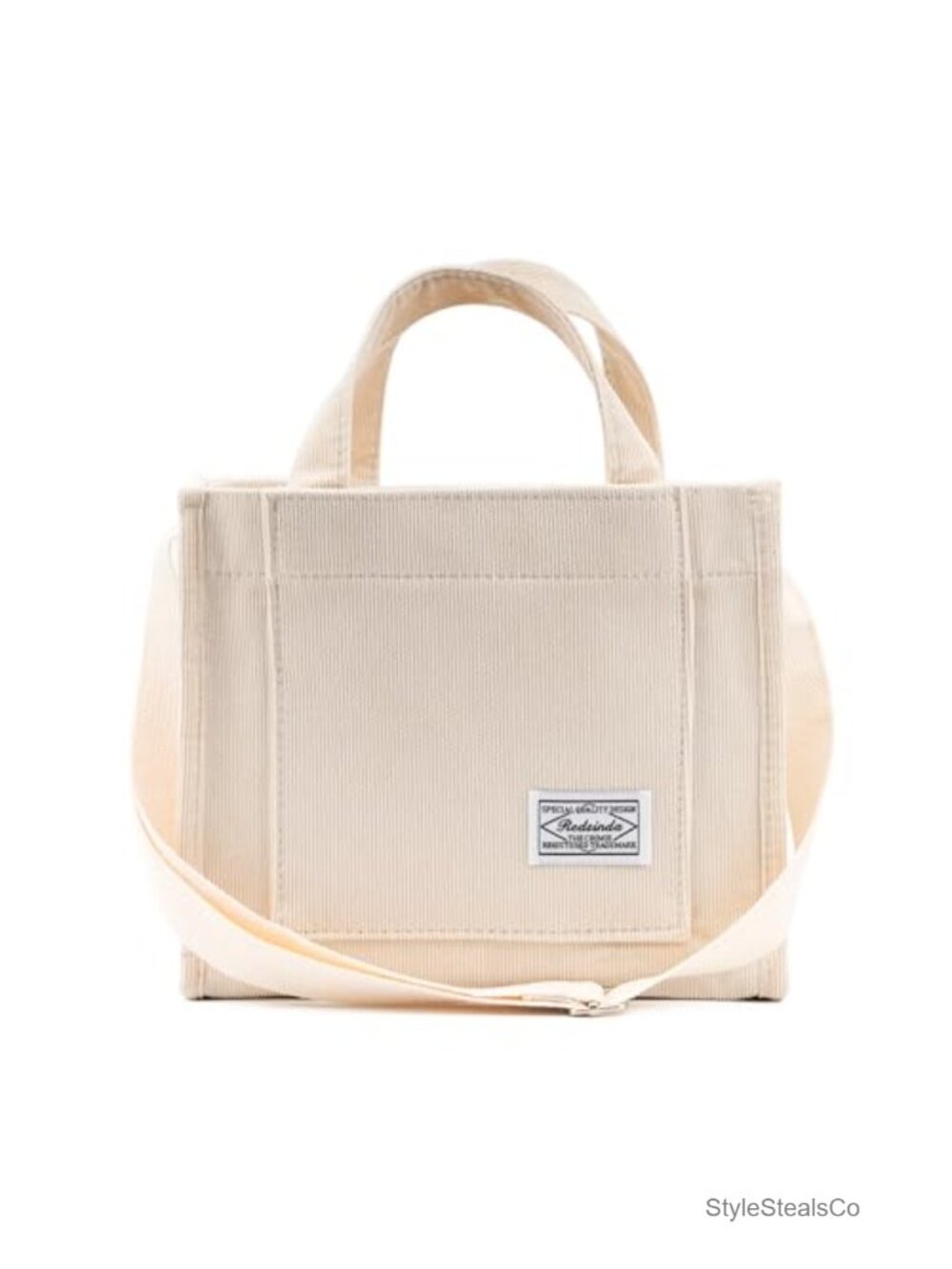 Corduroy Tote Bag Small Crossbody Satchel Adjustable Strap Everyday Travel
